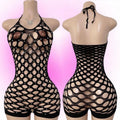 Black Halter Diamond Romper